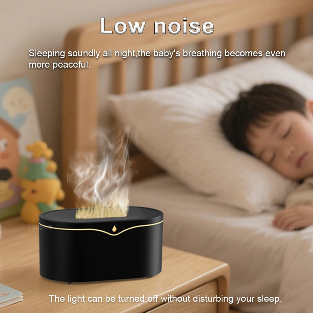 Flame Aroma Humidifier 150ML Mini Air Humidifier For Home Fireplace Essential Oils Diffuser USB Bedroom Aromatherapy Fragrance
