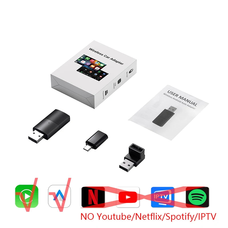 OTTOCAST Play2Video Pro Android Ai Box Pro Built in YouTube Netflix Tiktok IPTV Wired to Wireless CarPlay Car Accessories