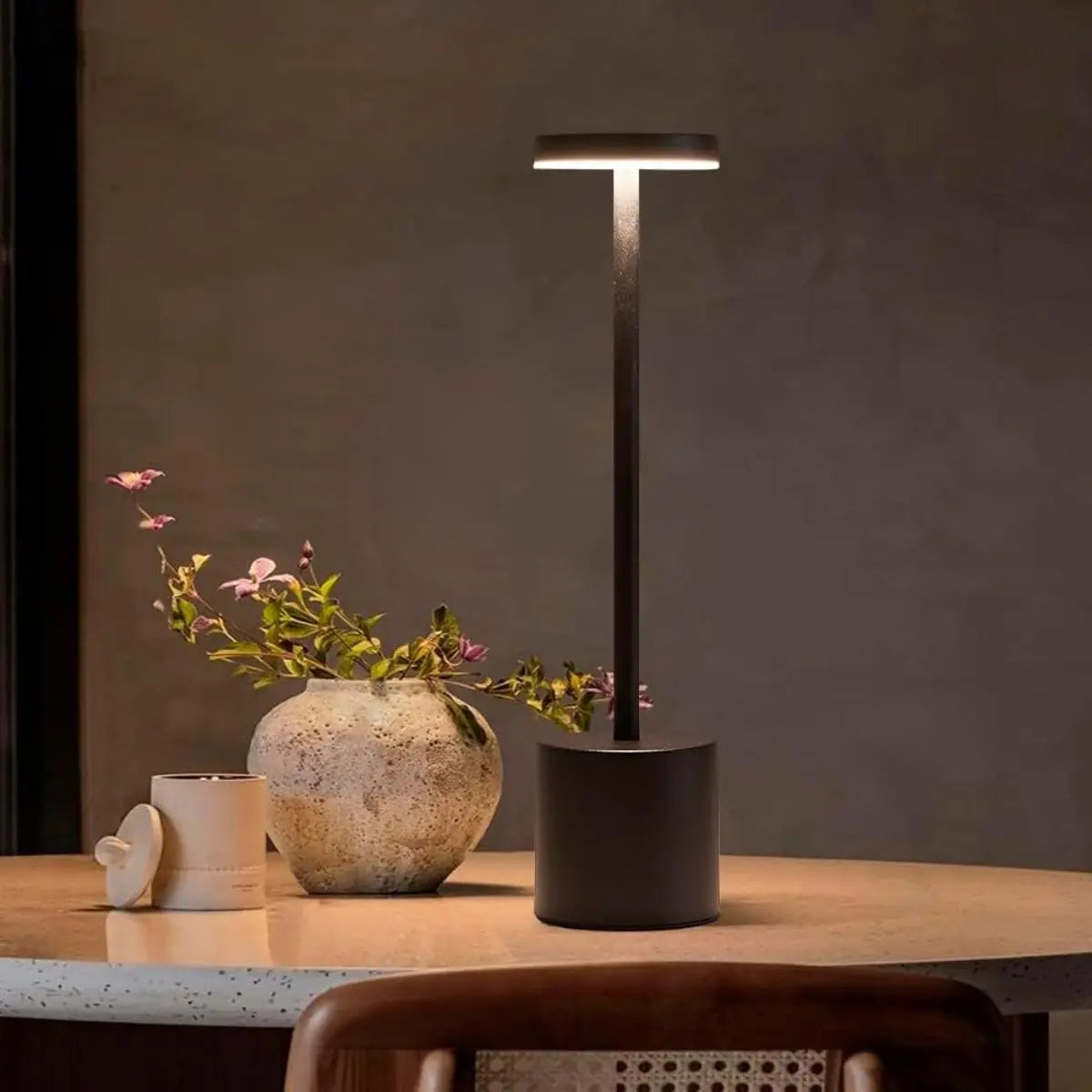 1pc Minimalist Metal LED Table Lamp Touch Dimmable Portable Desk Lamp for Bedroom Dining Room Decorative Reading Light