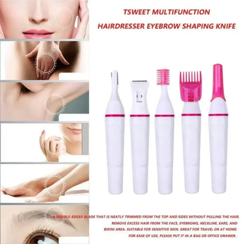 5 In 1 Set Women Epilator Female Eyebrow Trimmer Lady Shaver Hair Removal Shaver Machine Face Depilador Bikini Depilatory Tool