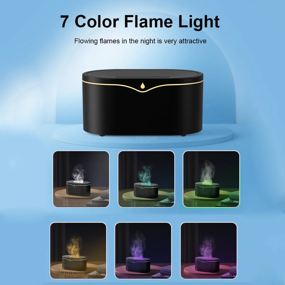 Flame Aroma Humidifier 150ML Mini Air Humidifier For Home Fireplace Essential Oils Diffuser USB Bedroom Aromatherapy Fragrance