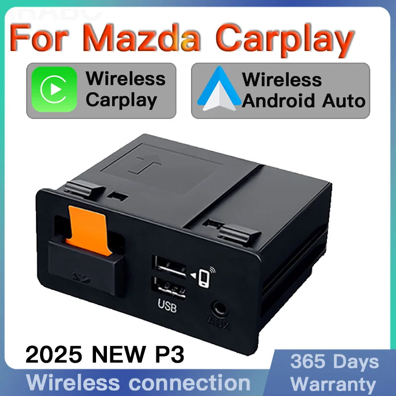 NEW P2 Wired or P3 Wireless For CarPlay Android Auto Adapter USB Hub OEM Retrofit Mazda 2 3 6 CX3 CX5 CX8 CX9 MX5 TK78669U0C Kit