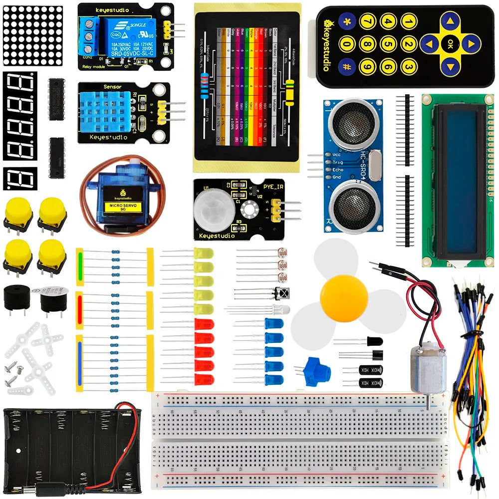 Keyestudio Basic Starter Kit Learning Suite V2 Upgraded Version For Arduino With UNOR3/Mega2560R3 Board Progarmming Starter Kit