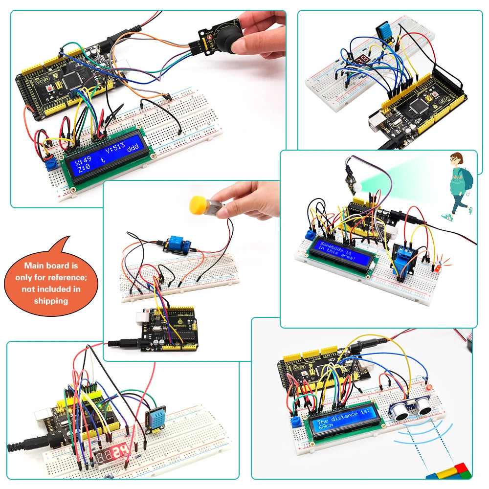 Keyestudio Basic Starter Kit Learning Suite V2 Upgraded Version For Arduino With UNOR3/Mega2560R3 Board Progarmming Starter Kit