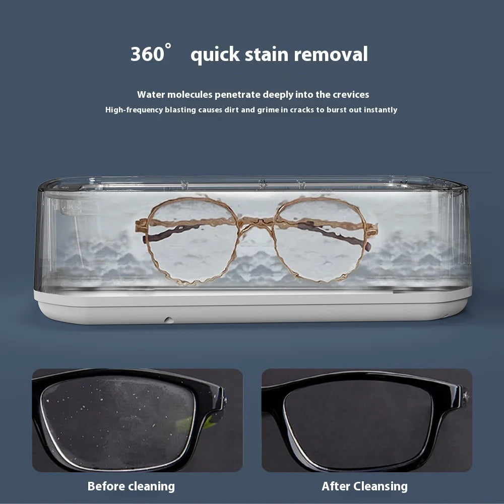 Ultrasonic Cleaner Machine Eyeglass 650ml Mini High-frequency Vibration Cleaning For Glasses Jewelry Denture Pacifier