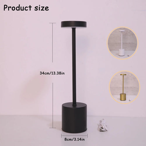 1pc Minimalist Metal LED Table Lamp Touch Dimmable Portable Desk Lamp for Bedroom Dining Room Decorative Reading Light