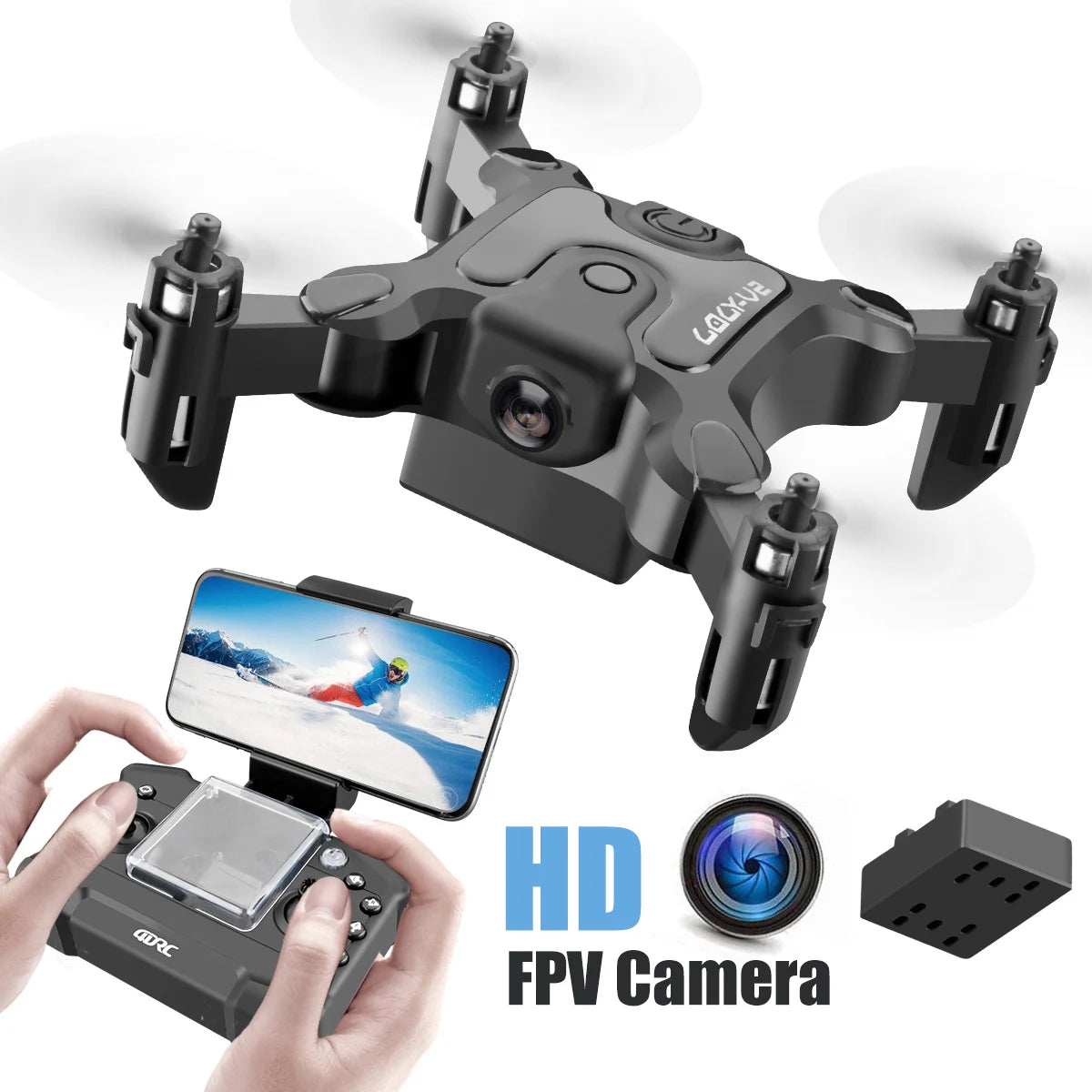 4DRC V2 Mini Drone HD Camera Air Pressure Altitude Hold WiFi FPV RC Drones Foldable Helicopter Dron Toy Gift