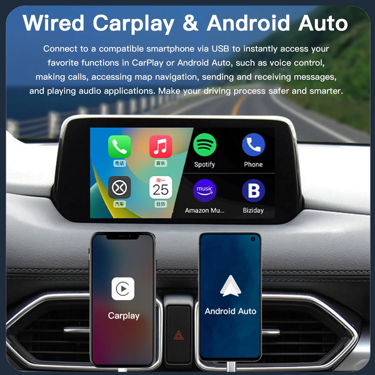 NEW P2 Wired or P3 Wireless For CarPlay Android Auto Adapter USB Hub OEM Retrofit Mazda 2 3 6 CX3 CX5 CX8 CX9 MX5 TK78669U0C Kit